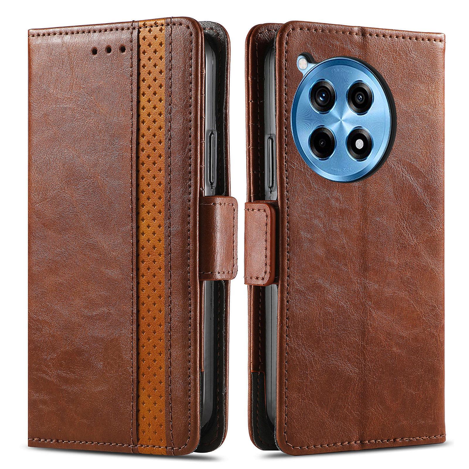 

For OnePlus Ace 3 Pro 5G Phone Cases CASENEO PU Leather Cover Stand with RFID Blocking Wallet Dark Brown