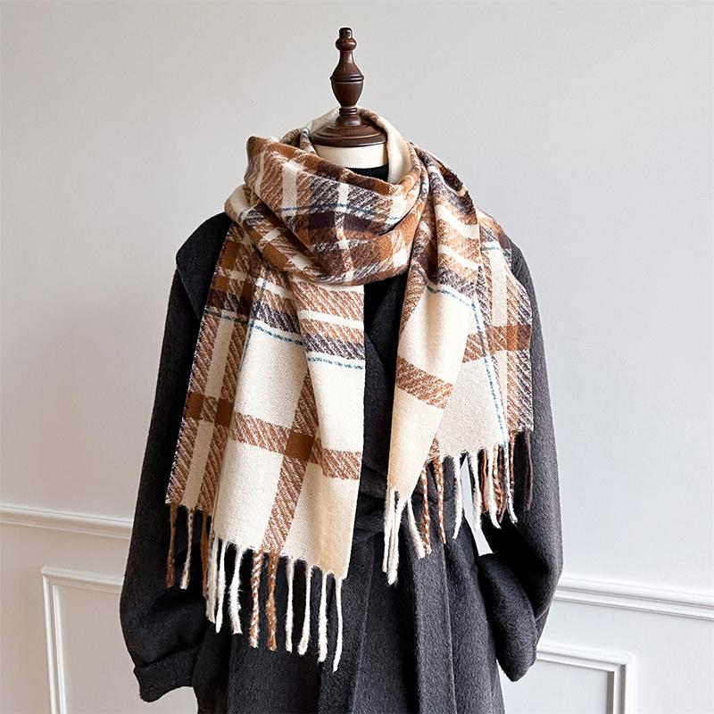 Luxury Brand Classic England Style Women Scarf Fashion Stripe Plaid Scarves Tassel Shawls Pashmina Lady Wrap Poncho Stoles