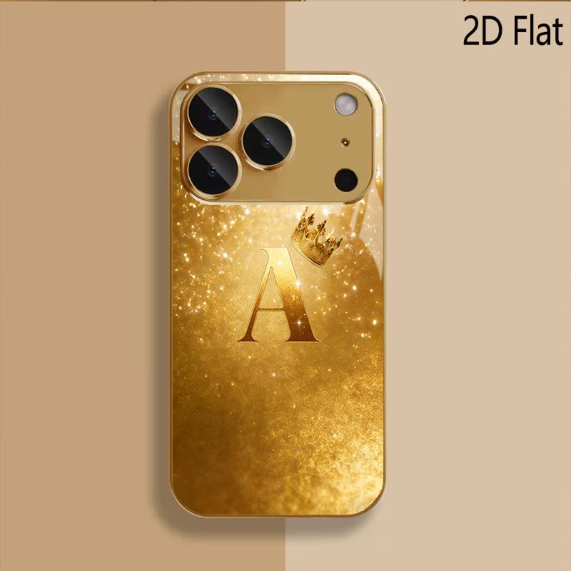 Crown A Patterned Tempered Glass Design for iPhone16 17 ProMax 1514 1312 11ProMax Phone Case Camera Cover Shockproof Hard Back