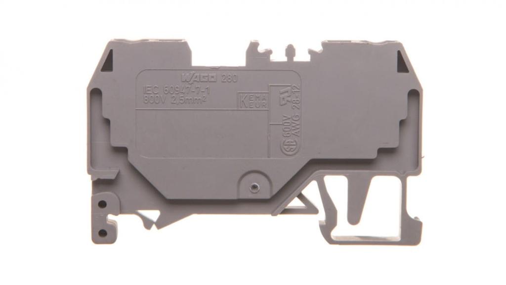 2-Wire Rail Connector 2.5mm2 Light Gray 280-992