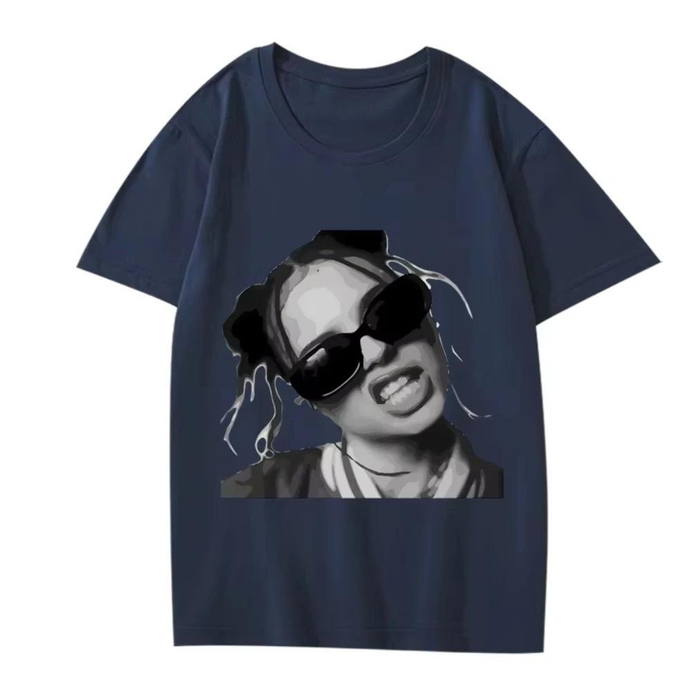 Summer Print Unisex Tops Nina Chuba Monochrome Attitude Bad Girl Essential T Shirts Unisex Unisex Oversized Male Cotton Short Sleeve