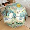 1pc Llama Flowers Pattern Umbrella Design Automatic Opening and Closing Umbrella, High-quality Travel Umbrella, Lightweight and Portable, -47