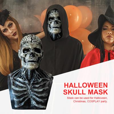Μάσκα Νεκροκεφαλής για Απόκριες Σιλικόνης Τρόμου Γυμνού Εγκεφάλου Ζόμπι Λάτεξ Μάσκα Τρομακτικό Κάλυμμα Κεφαλής Πλήρους Προσώπου για Αποκριάτικο Πάρτι Μασκέ