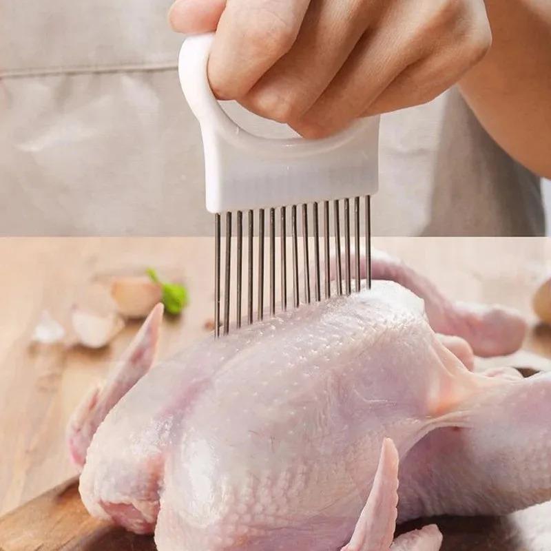 1/2/3/4pcs Effortlessly Slice Onions with This 1pc Colorful Onion Slicer Kitchen Stainless Steel Potato Chip Onion Holder