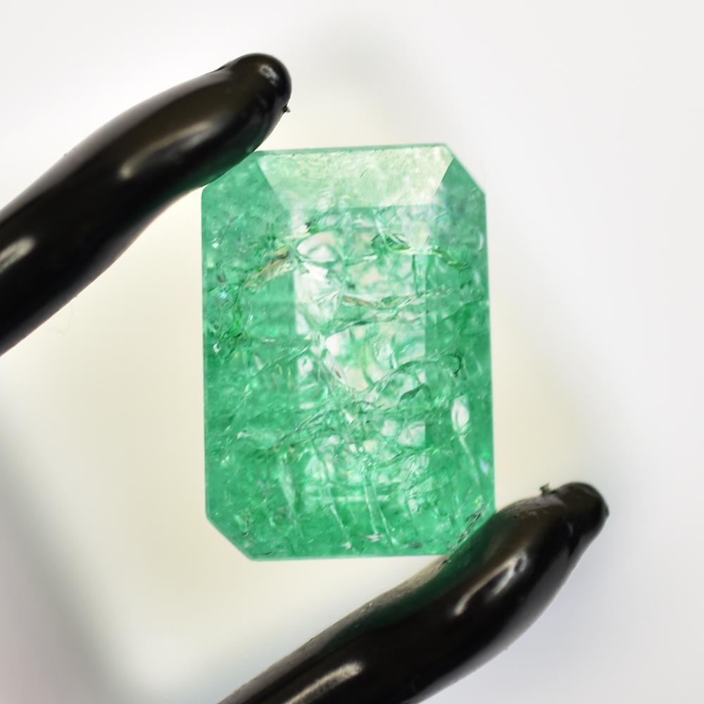 Natural Green Emerald Loose Gemstone Pricouse 16.50 ct Emerald Cut for Jewelry Making and Crafts