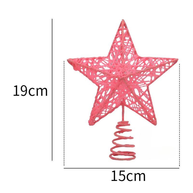 Five Pointed Star Iron Decoration, Tree Top Star Glitter, Vertical Five Pointed Star, Christmas Decoration Supplies