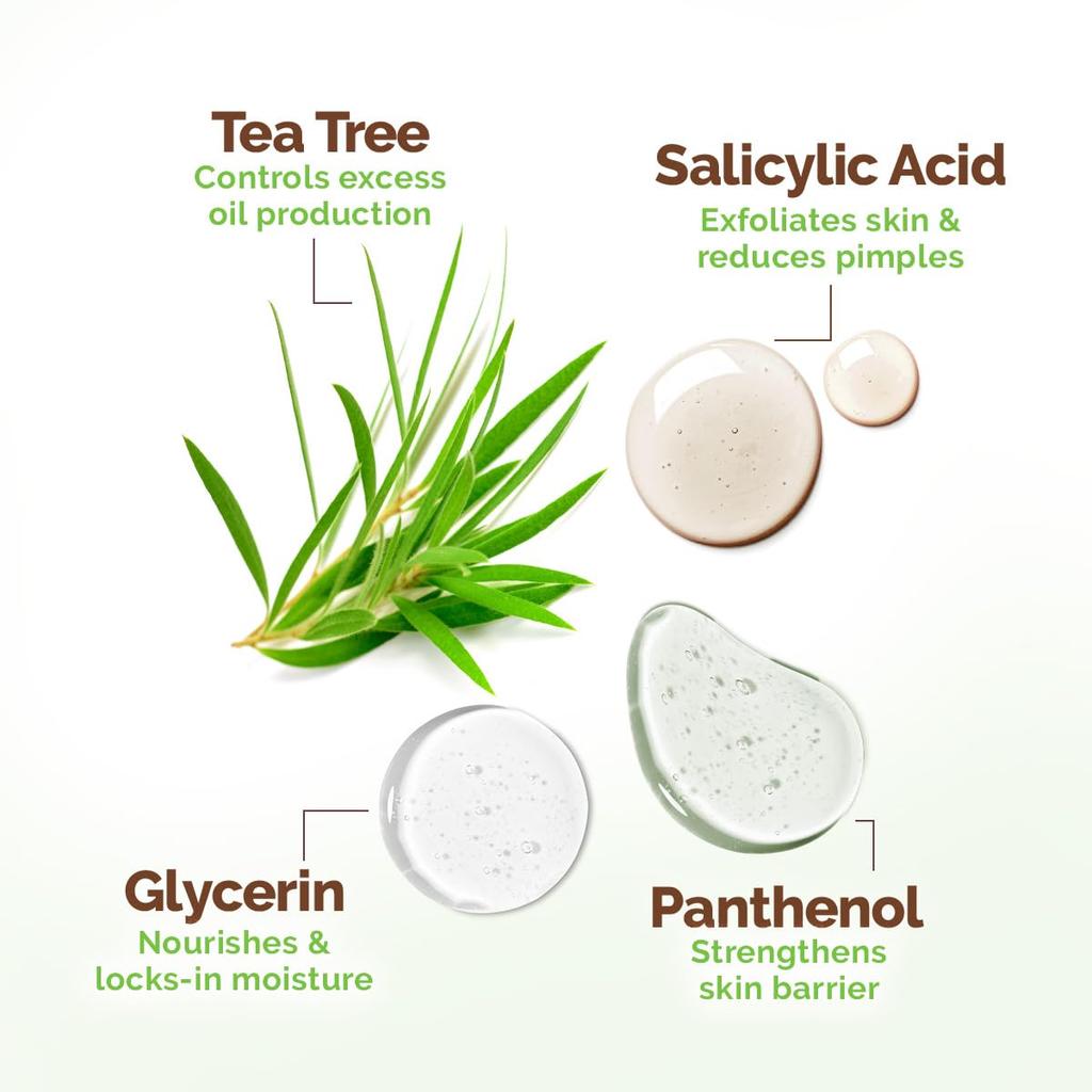 Mamaearth Tea Tree Oil Control Face Pack For Oily Skin 200G Clay Mask Clears Pores Reduces Acne DIY Texture No Harmful Chemicals