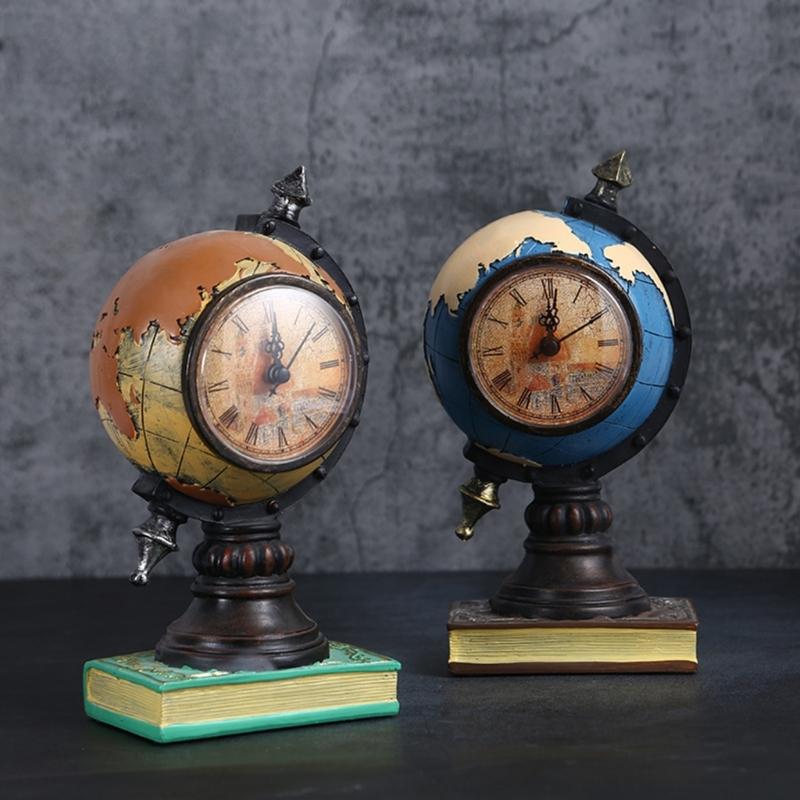 Stylish Book Inspired Clock Decor Resin Globe Ornament Perfect for Home Office Christmas Gifts