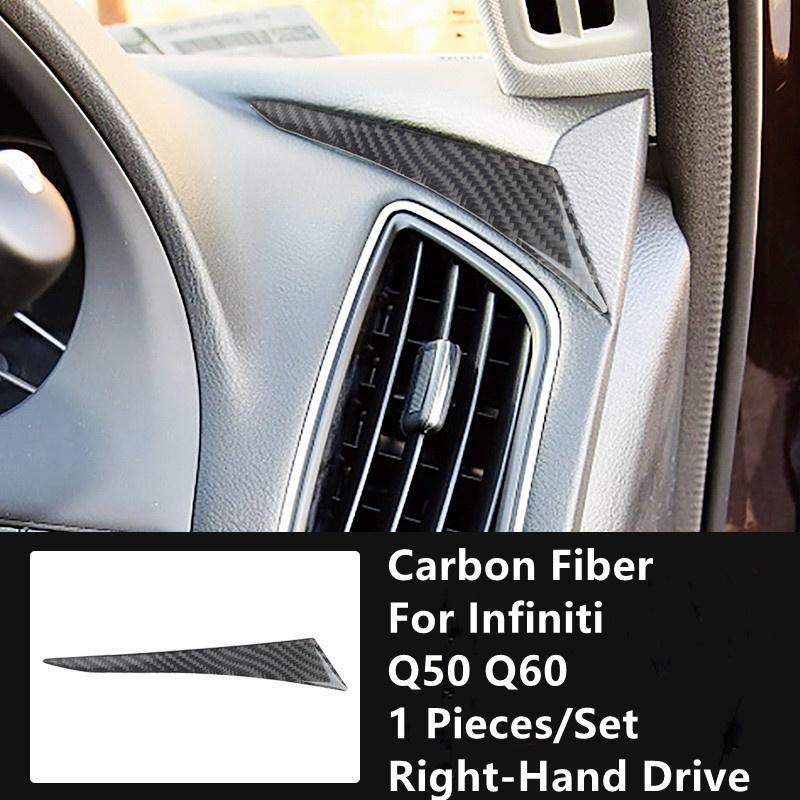 Carbon Fiber Car Interior Modification Cover Trim Strips Decorative Stickers For Infiniti Q50 Q60 Car Styling Inner