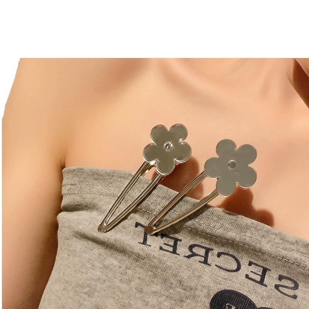 New Instagram Mirror Love Flower Hair Clip Fashion Simple Duck Mouth Clip Temperament All Go With Hair Clip Hair Accessories