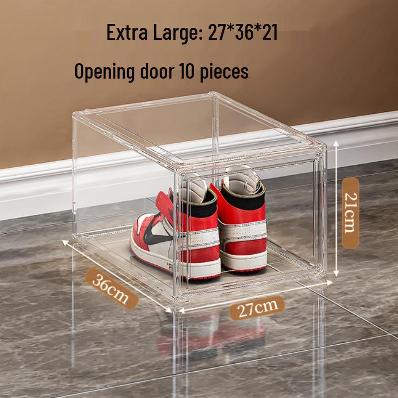 Acrylic Magnetic Shoe Storage Box – Transparent, Anti-Oxidation Shoe Cabinet and Rack for Sneakers.