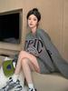 Trendy Retro Print Oversize Round Neck Winter Hoodie for Women