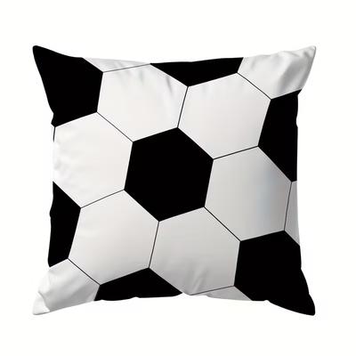1Pc Soccer Ball Texture Themed Printed Throw Pillow Cover,Suitable For Sofa,Bedroom,Living Room,A Unique Gift For Soccer Lovers.