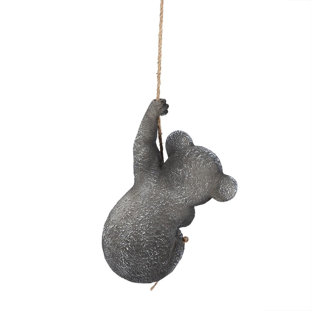 Lovely Simulation Swinging Koala Hanging Statue Outdoor Figurines for Patio Yard Garden Decoration