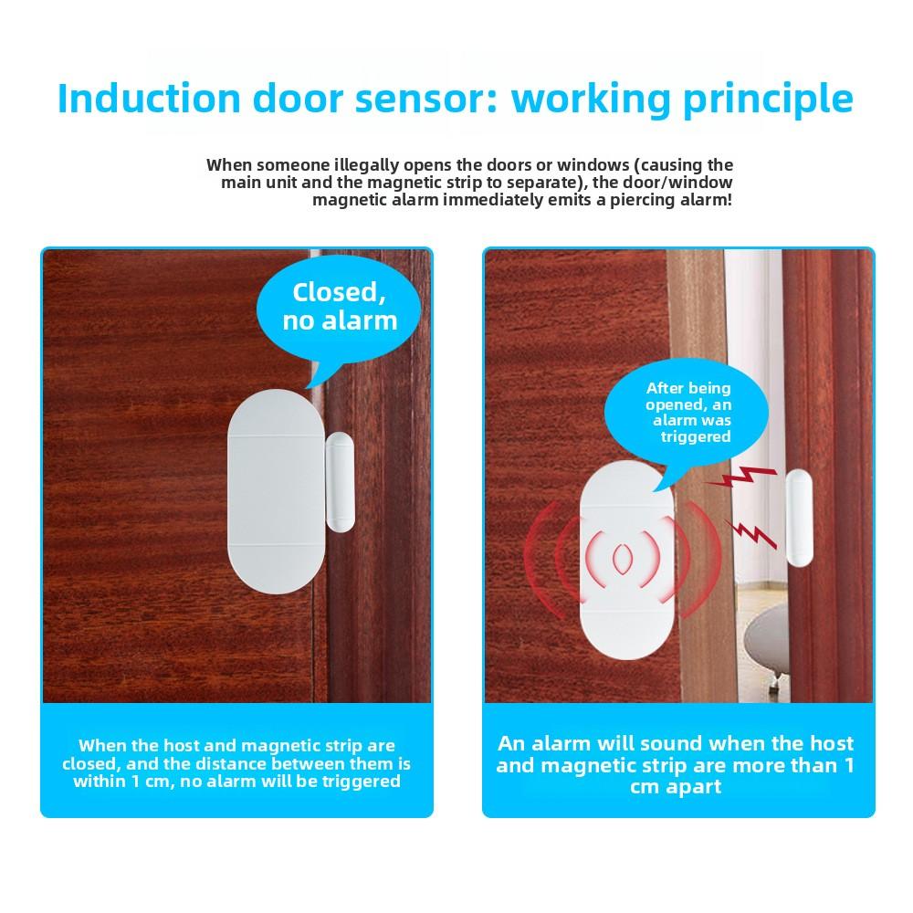 Wireless Door Window Magnetic Alarm with Remote Control, Multifunctional Home Security Burglar Alarm, Anti-Theft Protection