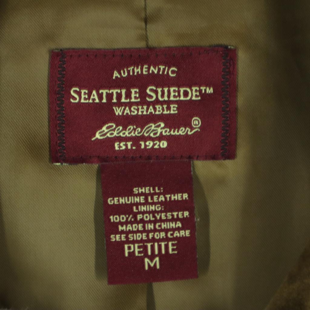 Eddie Bauer Long sleeve suede leather jacket M Brown Women Used