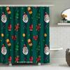 Christmas Decor Shower Curtain with Festive Print Waterproof Fabric Perfect for Holiday Season Decoration