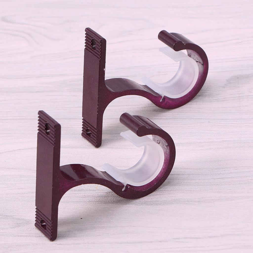 2 stk gardinstangbrakett Aluminiumlegering Tykk Enkel Monteringsbrakett Kraftig Metallgardinstang Støtteholder ( Rose )