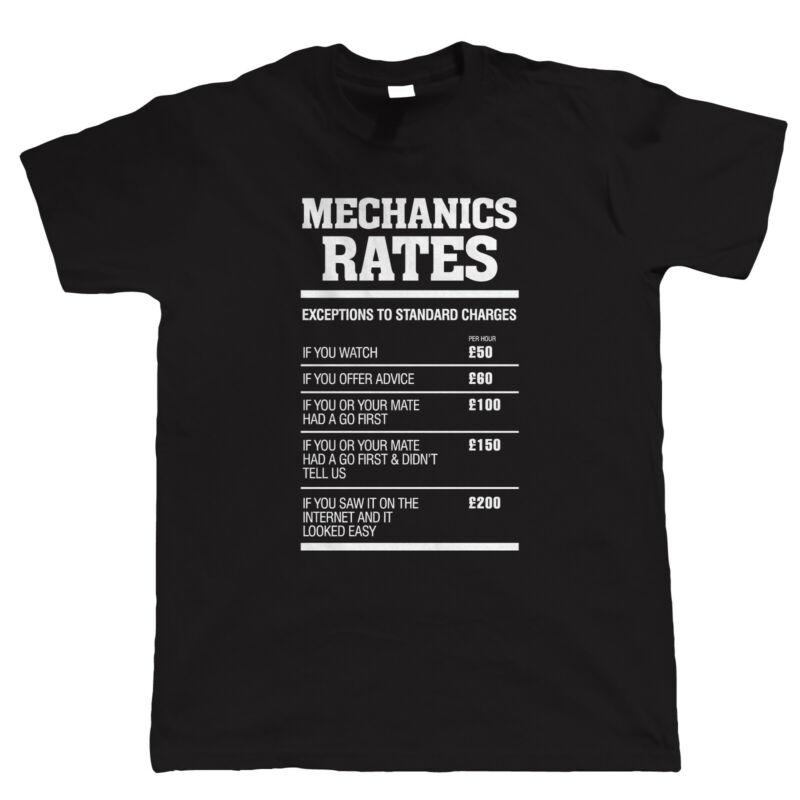 Mechanics Rates Mens Funny TShirt Gift Cute Cartoon O Neck Leisure T