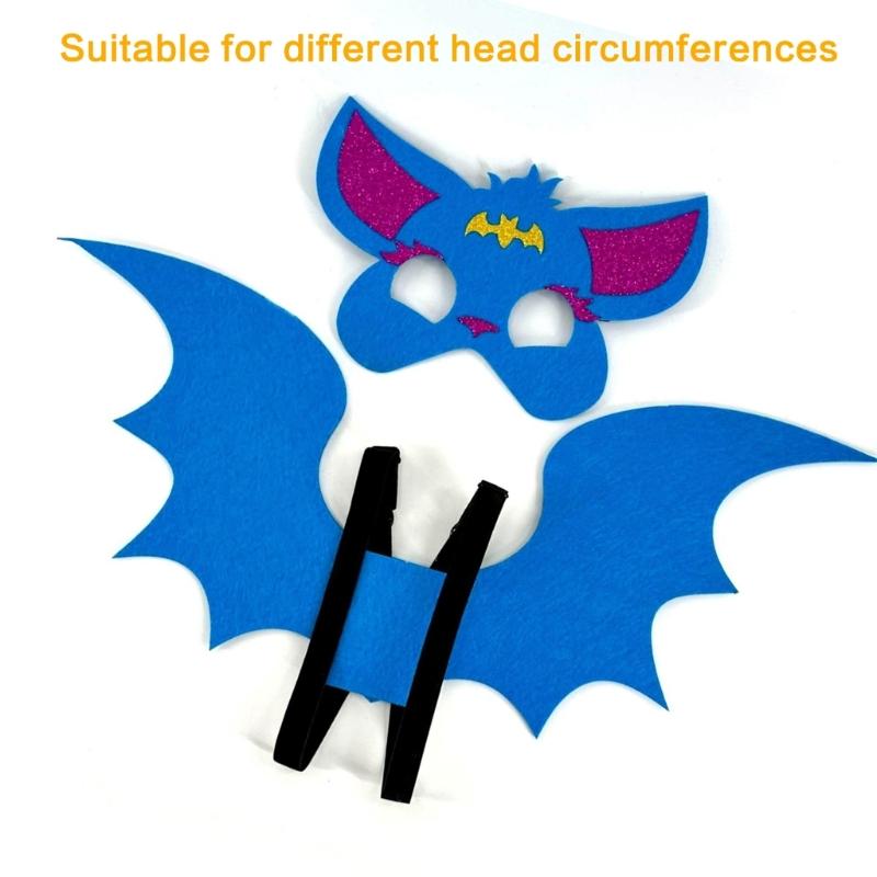 Halloween Bat Dress up Costume Accessories for Adult Kids, Including Bat Wing, Bat Mask