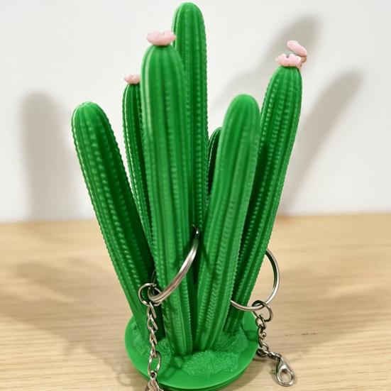 Cactus Jewelry Holder Stand, Creative Desk Organizer for Earrings Necklaces Keys, Exquisite Texture Model Cute Vanity Office Decor , Unique Gift Women