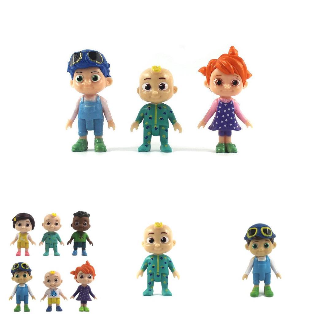 Adorable Cocomelon Family Friends 6 Pack Jj Figure Play Set Toy Miniatures