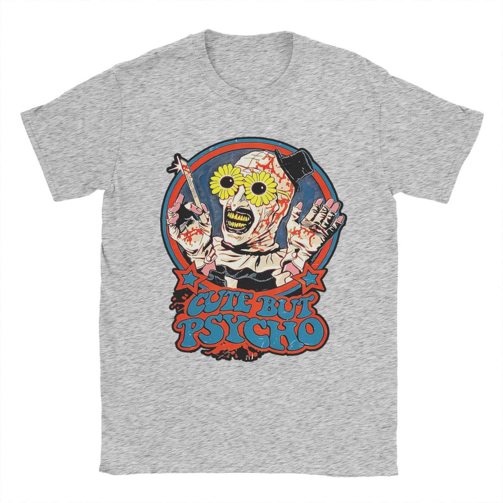 Cute But Psycho Terrifier T Shirt Men Cotton Amazing T-Shirts Crewneck  Tees Short Sleeve Clothes Graphic Printed