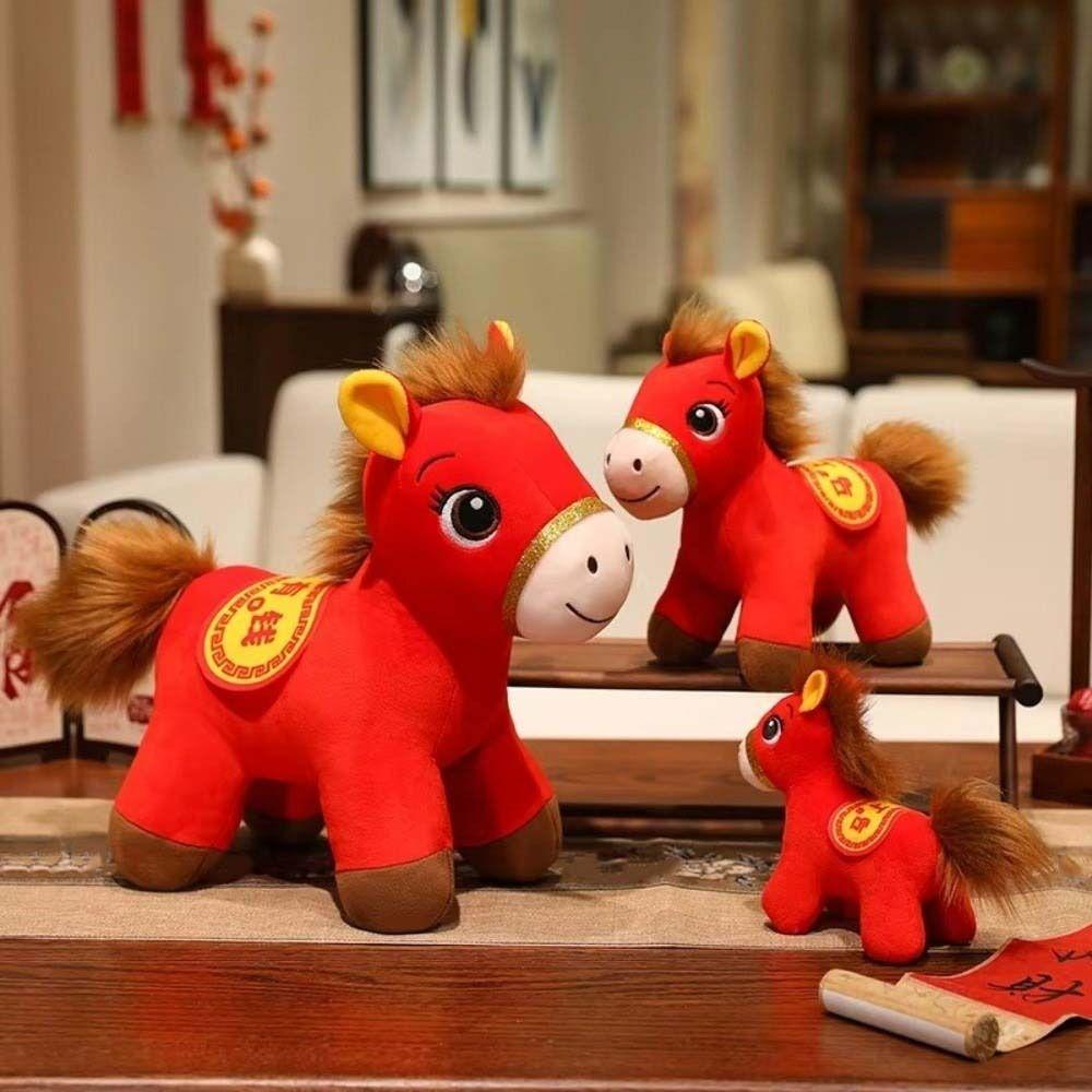 Plush Plush Pony Doll Stuffed Animal New Year Blessing Souvenir  Festival Decoration