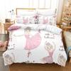 3D souprava ložního prádla pro dívčí pokoj Taneční dívčí povlak na peřinu 2/3dílný dárek k narozeninám AU140 * 210 v plné velikosti mikrovlákno Rychleschnoucí měkký bytový textil