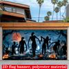 2D flat door flag 1 piece Halloween garage door cover decoration Halloween photo banner no power generation required