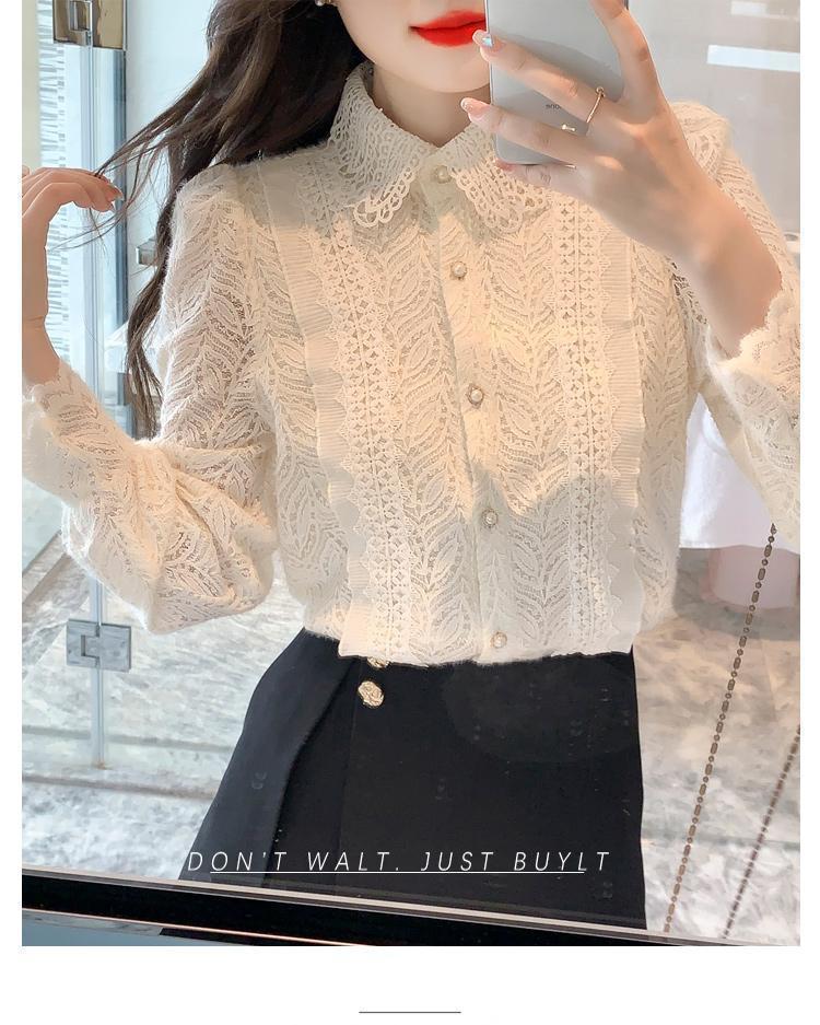 Chiffonspitze Langarm Damenoberteil - Samt, Herbst/Winter Trend