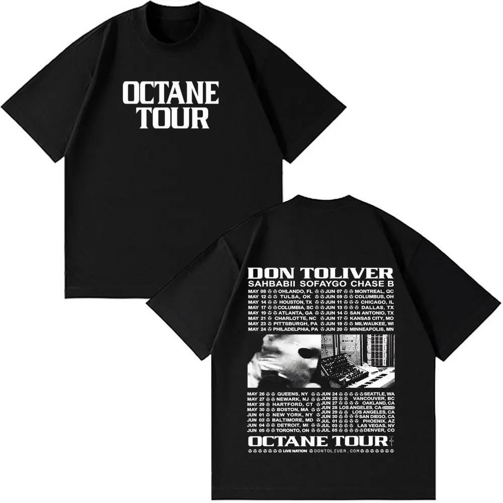 Футболка с графикой рэпера Don Toliver Octane Tour 2026 Мужская Женская Хип-хоп Футболки Короткий рукав Хлопок Свободный Повседневные Футболки 4XL