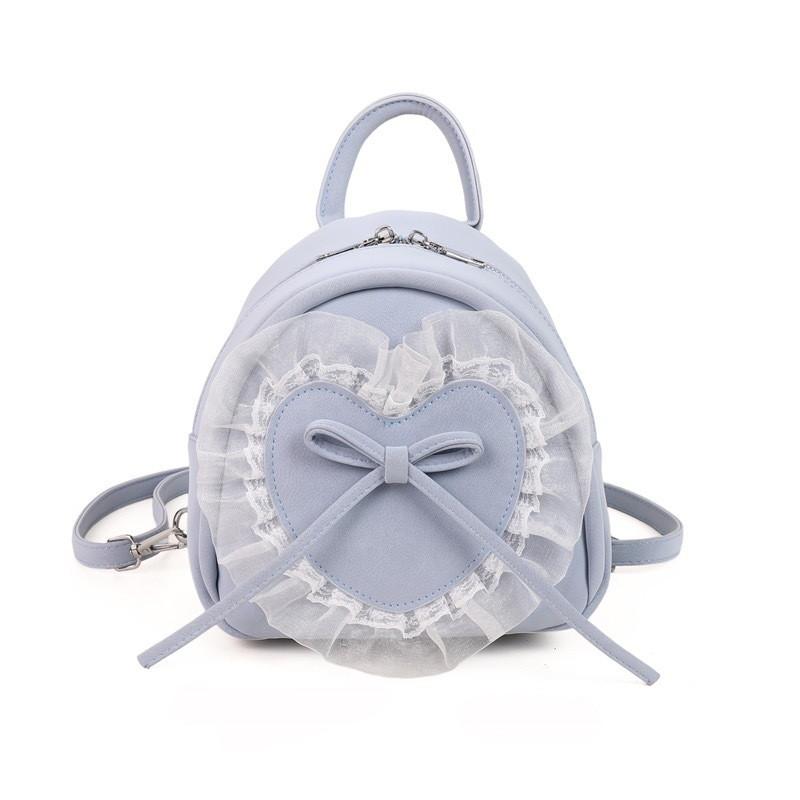 Sweet Doll And Bow Lace Decoration Student Mini Backpack Daily For