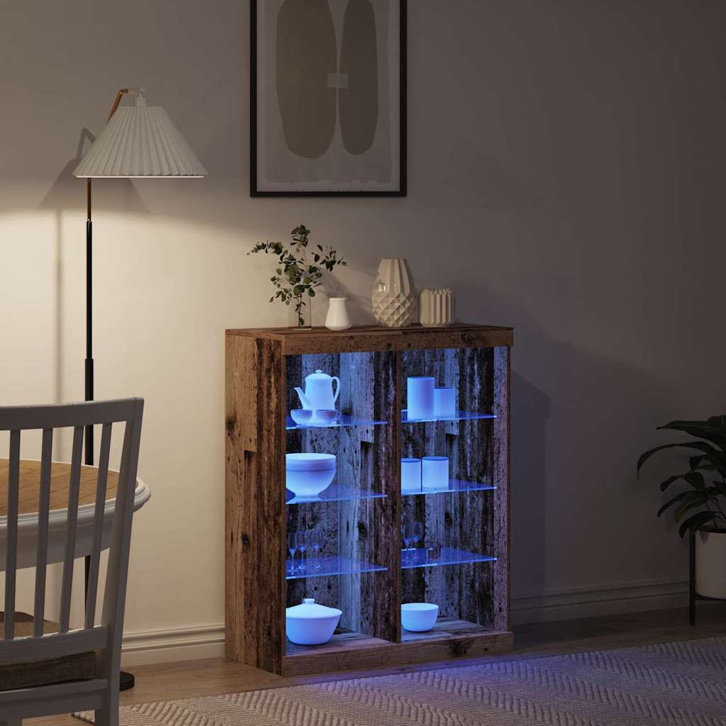 LED Sideboard Reclaimed Wood 81 x 37 x 100 cm Engineered Wood