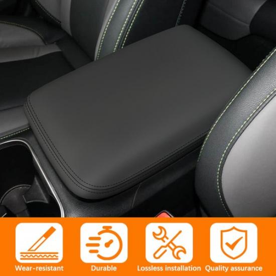 Console Lid Armrest Cover PVC Leather For Subaru Outback -2024 BLACK