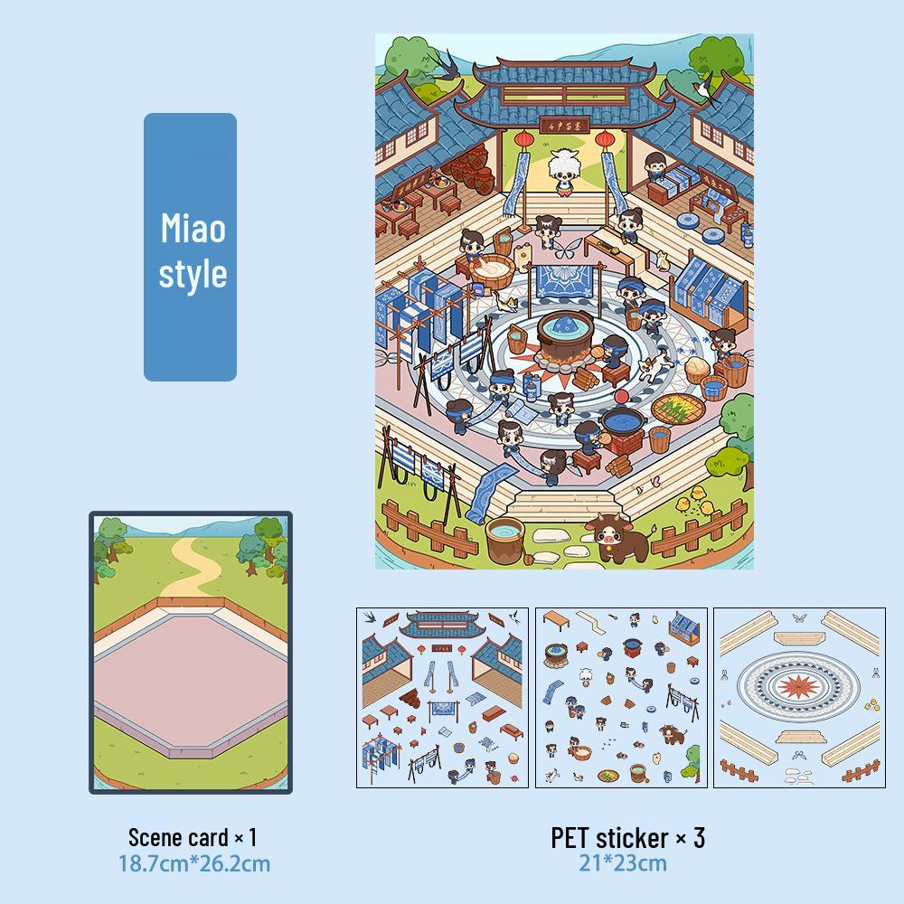 Micro Ink 3D Cartoon Decompression Stickers for DIY Miniature Scene Journals