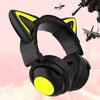 Bluetooth-compatible Headphone Colorful Luminous Cat Ear Shape Stereo Music Wireless Gaming Headset for Mobile Phone
