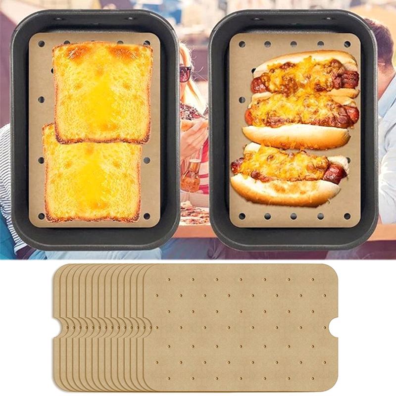 100Pcs Air Fryer Paper Disposable Non-Stick Kitchen Baking Oil-Proof Paper Micro-Wave Barbecue Oven Fryer Papers Steamer Paper