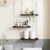 3 Tiers Plant Rack Living Room Decoration Macrame Wall Hanging Shelf Bohemian Wall Mounted Shelves Home 2 Colors