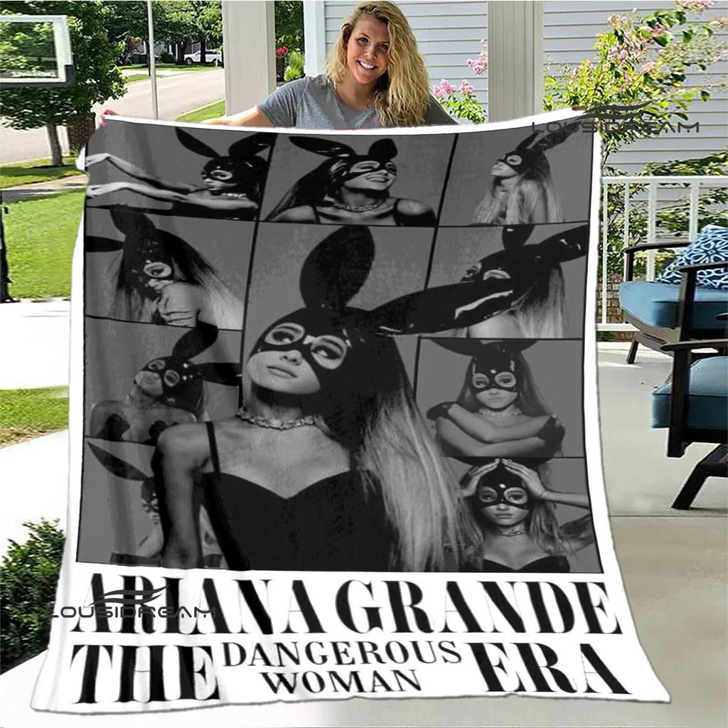 Singer Ariana grande printed blanket Flange Warm blanket soft and comfortable blankets bed linings cubre cama birthday gift