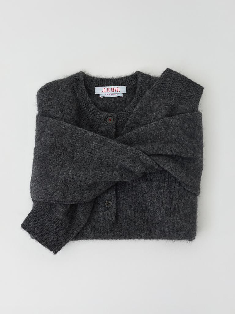 Jolliangbol Alpaca Wool Henry Sweater - Over Fit (Gris Velours)