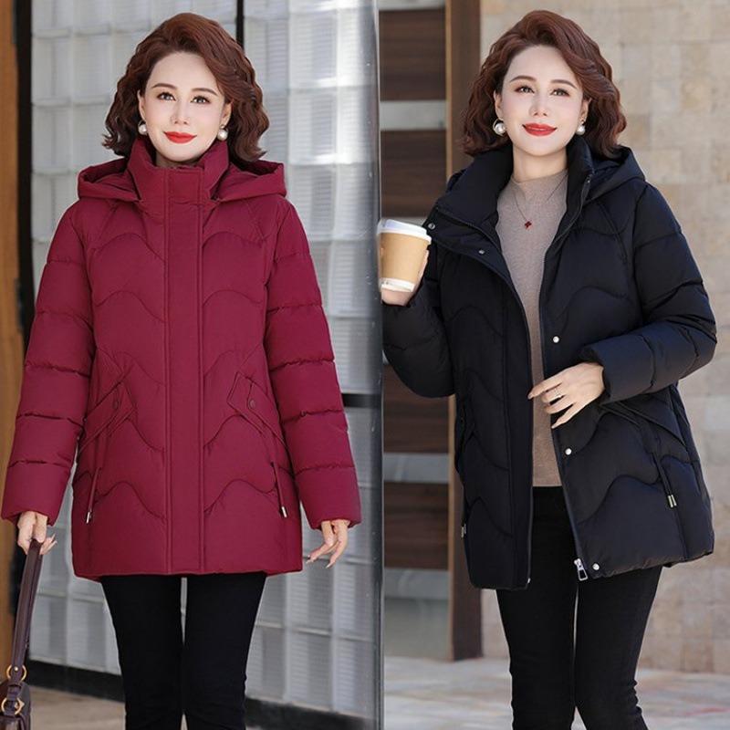 Winter clothing velvet cotton-padded jacket women's versatile new warm cotton-padded jacket medium and long cotton-padded jacket thick