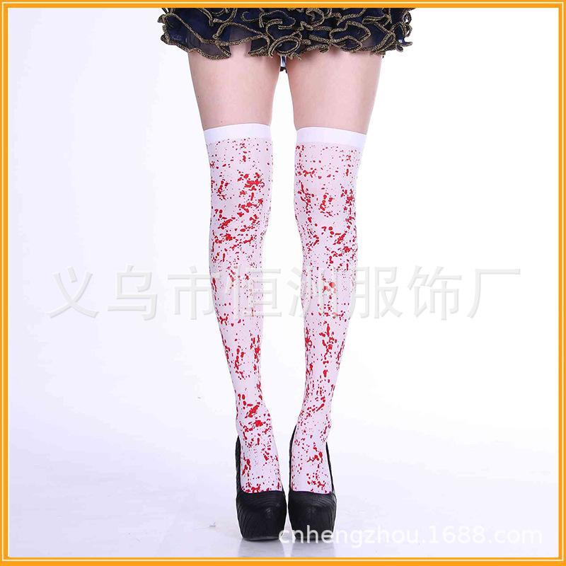 Halloween Haunted House Hospital Nurse Dress Up Socks Ladies Red Cross Knee Cos Ghost Doctor