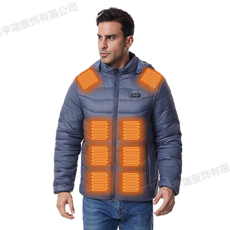 Smart Heated Winter Jacket: 27-Zone Temperature Control, Unisex Hooded Coat