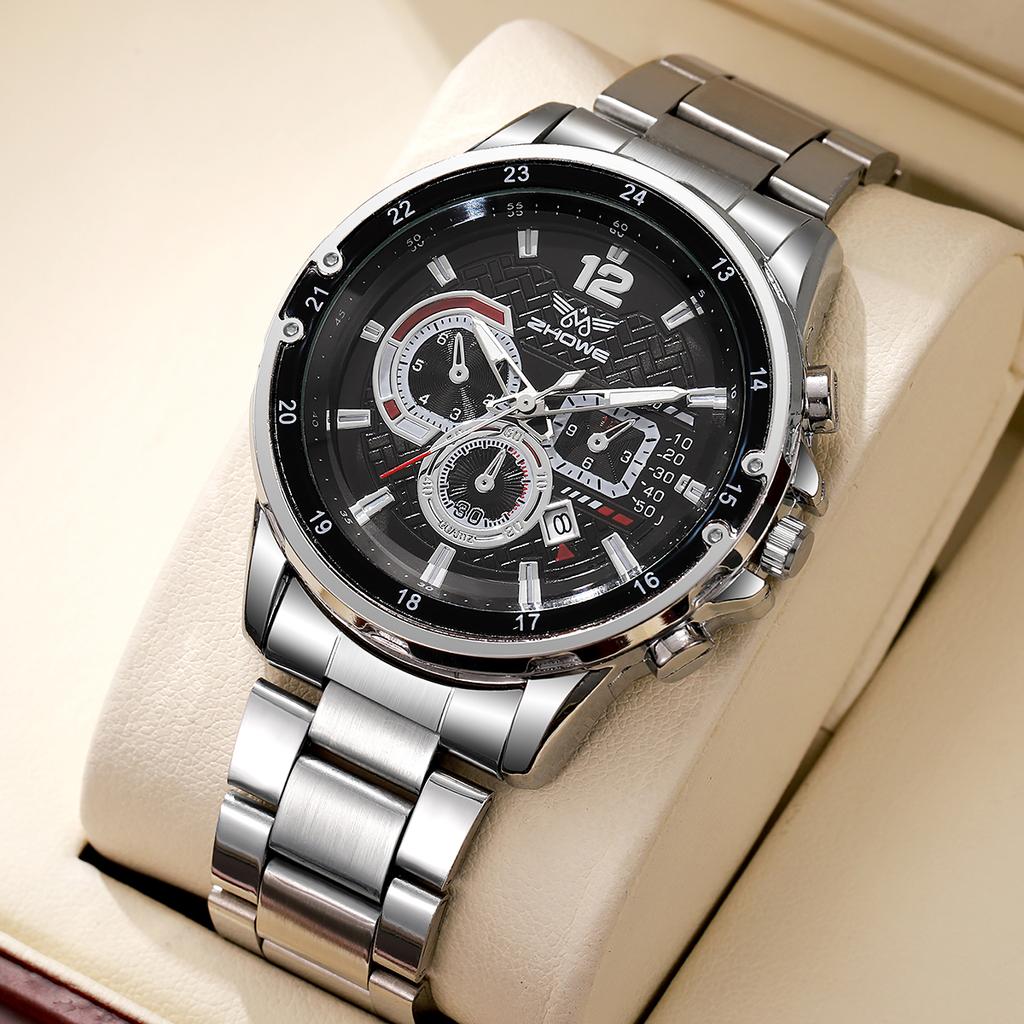 Fashion Men Quartz Wrist Luxury Classic Watches Multi functional Stainless Steel Business Casual Sport Wristwatch Clock