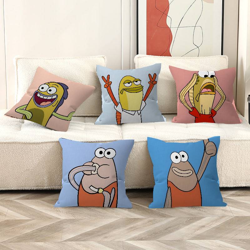 Bikini Bottom Characters Humorous Cushion Cover Pillowcase Upholstery Sofa Throw Pillow Home Decor Pillowcas