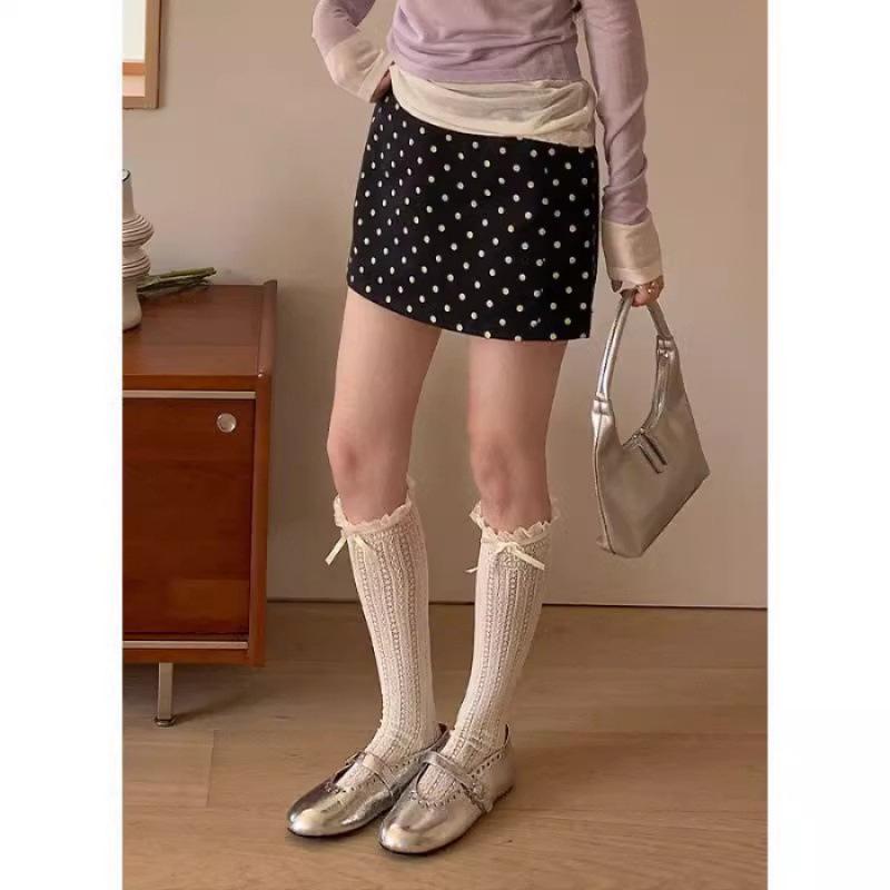 

2025 Elegant Polka Dot High-Waisted A-Line Skirt 4XL