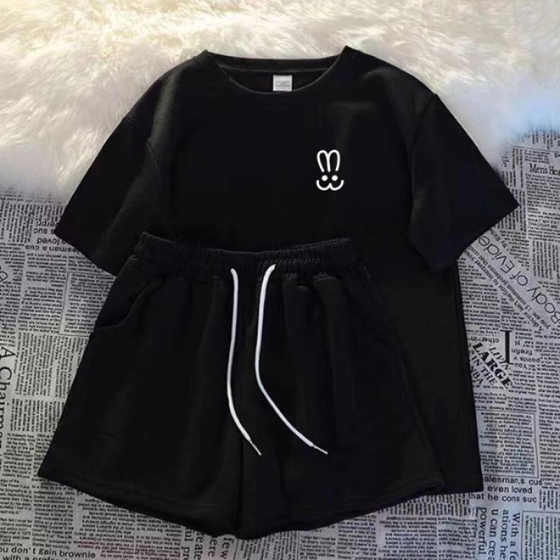 2024 Women's Plus Size Summer Sports Set: Short Sleeve Top & Loose Shorts Casual Two-Piece