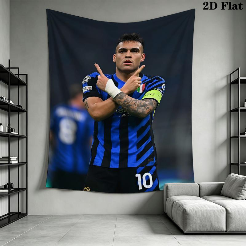 Inter Milan Wall Tapestry Aesthetic Wall Hanging Printed Fabric Blanket Decorative Tapestries for Bedroom Living Room Home Decor