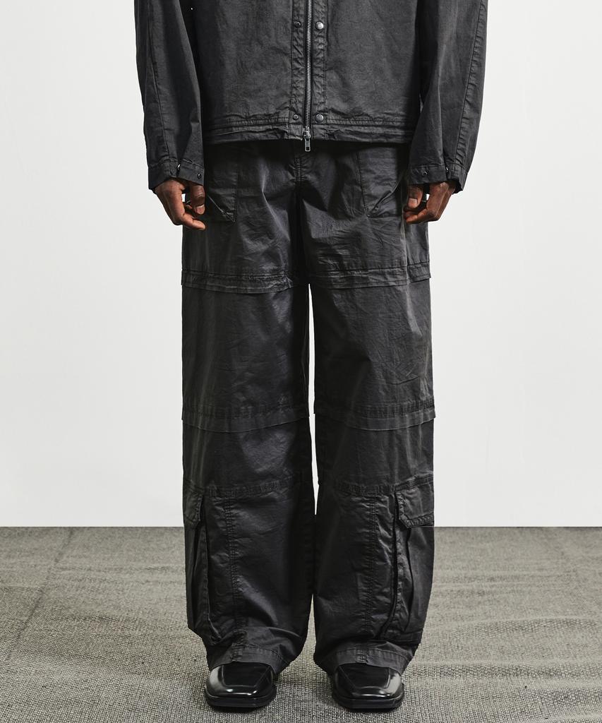 LMOOD Dipin Garment Washed Cargo Pants Charcoal Grey